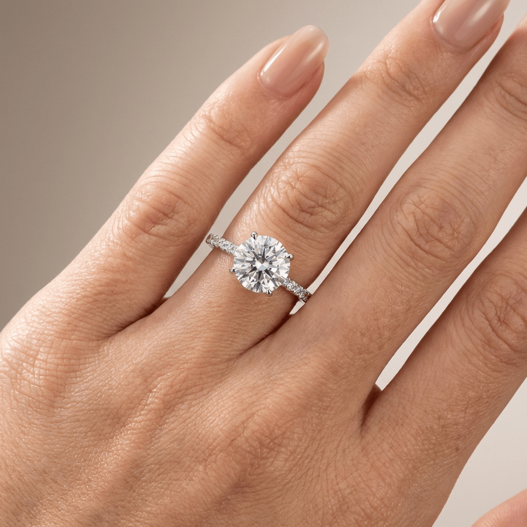 Classic Round Zirconia Silver Ring by Rose & Oliver, alternate product view