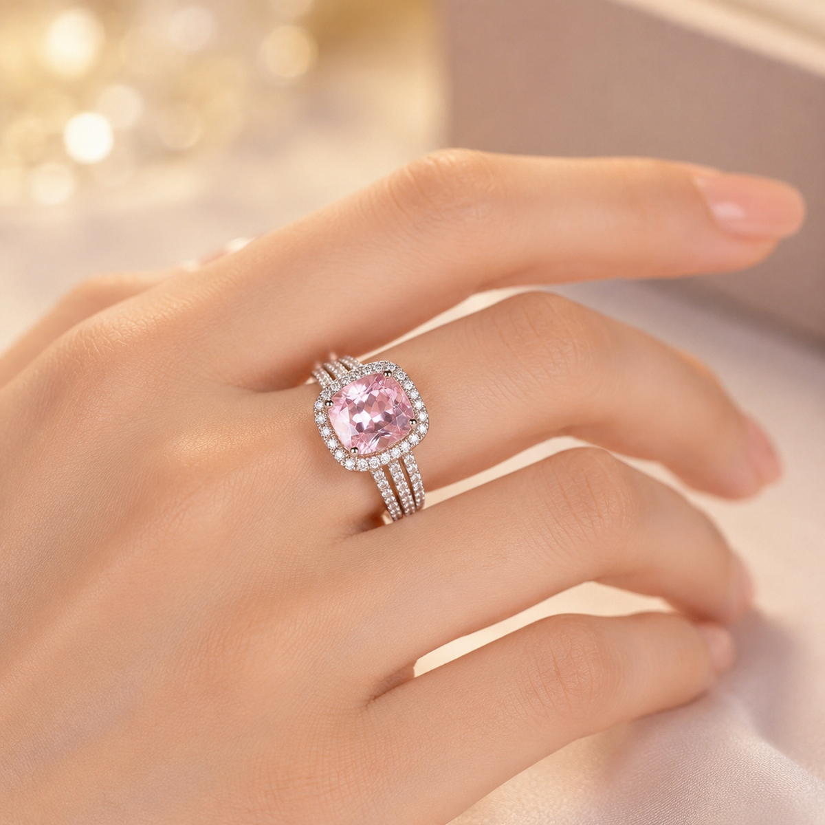 Gold Amethyst Halo Ring by Rose & Oliver - product image 2