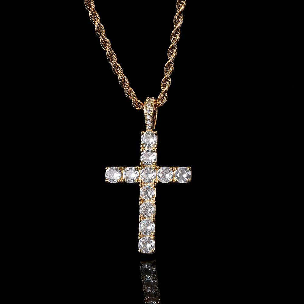 Faith™ | Gold Moissanite Cross Necklace by Rose & Oliver - product image 3