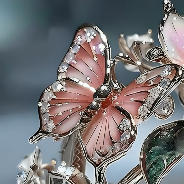 Ring Butterfly Croia™ mit Zirkonia von Rose & Oliver, zarte Details in Schmetterlingsform mit glänzenden Steinen.