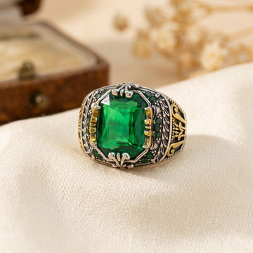 Silver Emerald Vintage Ring by Rose & Oliver - product image 1