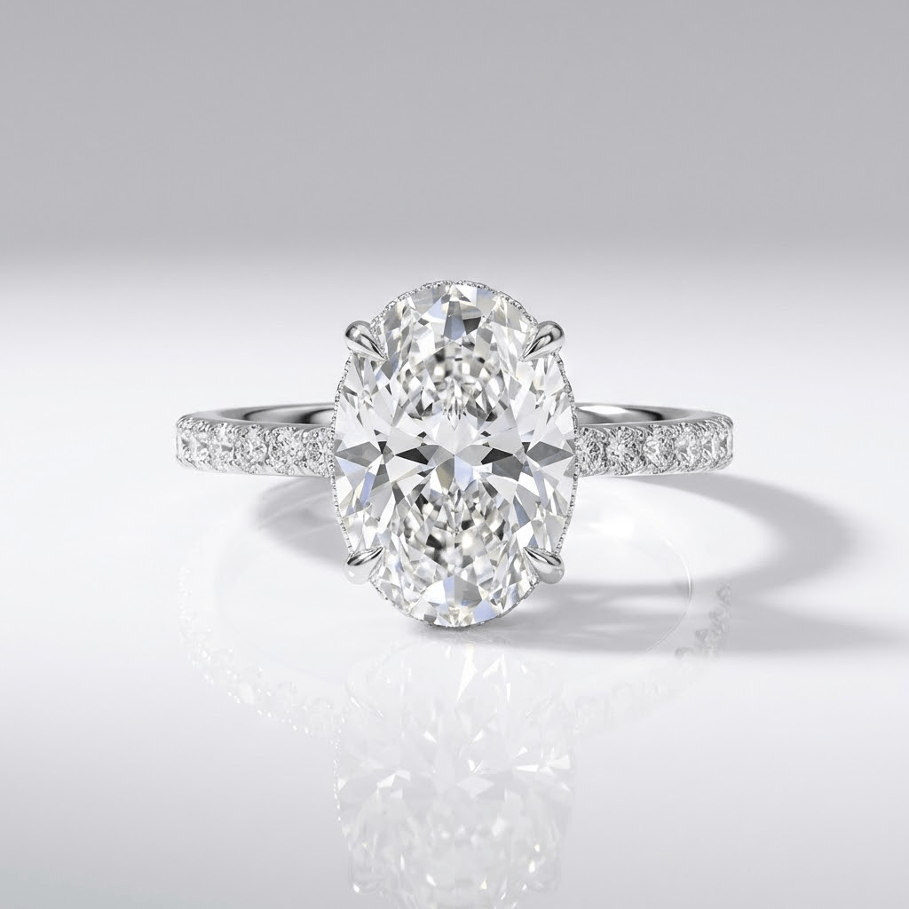 Oval Diamond Silver Elegant Ring by Rose & Oliver - product image 1