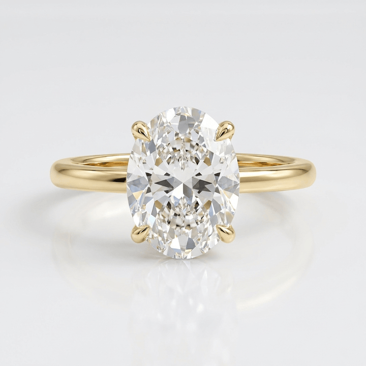Gold Oval Diamond Solitaire Ring by Rose & Oliver, main product view