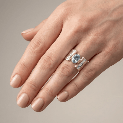 Silver Gold Topaz Modern Ring by Rose & Oliver, alternate product view