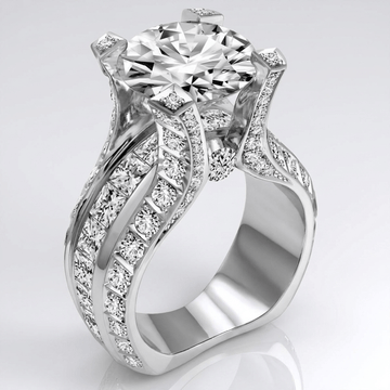 Anel de prata com diamantes glamour, joia elegante da marca Rose & Oliver, com design brilhante e sofisticado.