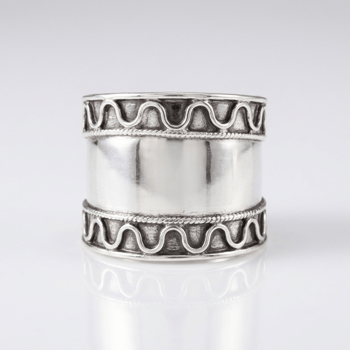 Silver Shell Stripe Ring by Rose & Oliver - product image 1