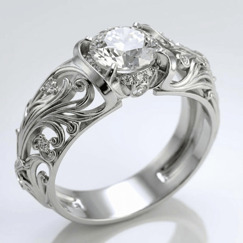 Vintage-Ring aus Silber Rose & Oliver mit elegantem Design und klassischen Details, besonders hervorzuheben sind das polierte Finish und der raffinierte Stil.
