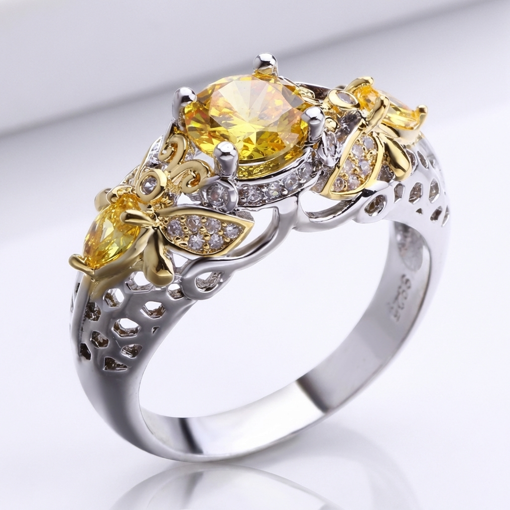 Gold Blossom Crown Ring by Rose & Oliver, alternate product view