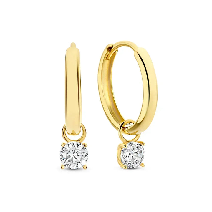 Celeste™ | Gold Stone Hoop Earrings by Rose & Oliver - product image 1