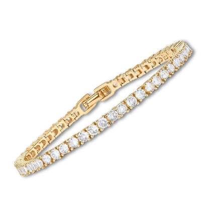 Goldenes Tennisarmband von Rose & Oliver mit feinen Gliedern und glänzendem Finish, ideal für elegante Accessoires.