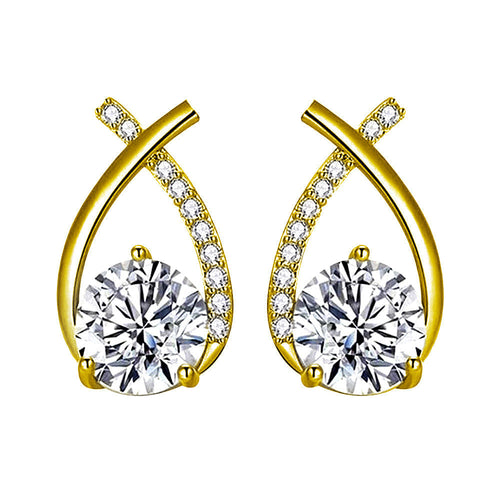 Damen-Ohrringe Arielle™ von Rose & Oliver mit elegantem Gold-Design, raffinierte Details sind auf dem Bild sichtbar.