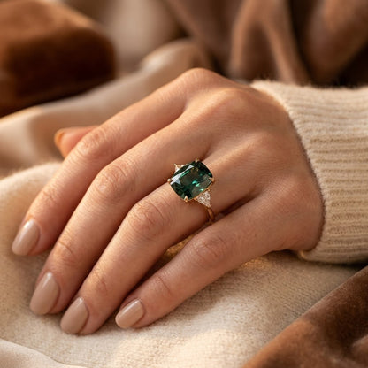 Gold Emerald Solitaire Ring by Rose & Oliver - product image 2