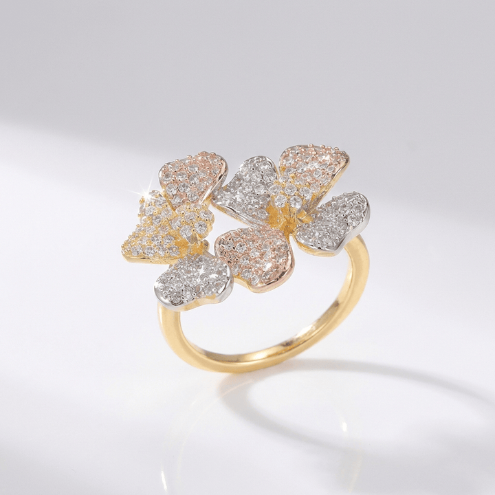 Triple Butterfly Crystal Gold Ring by Rose & Oliver - product image 1