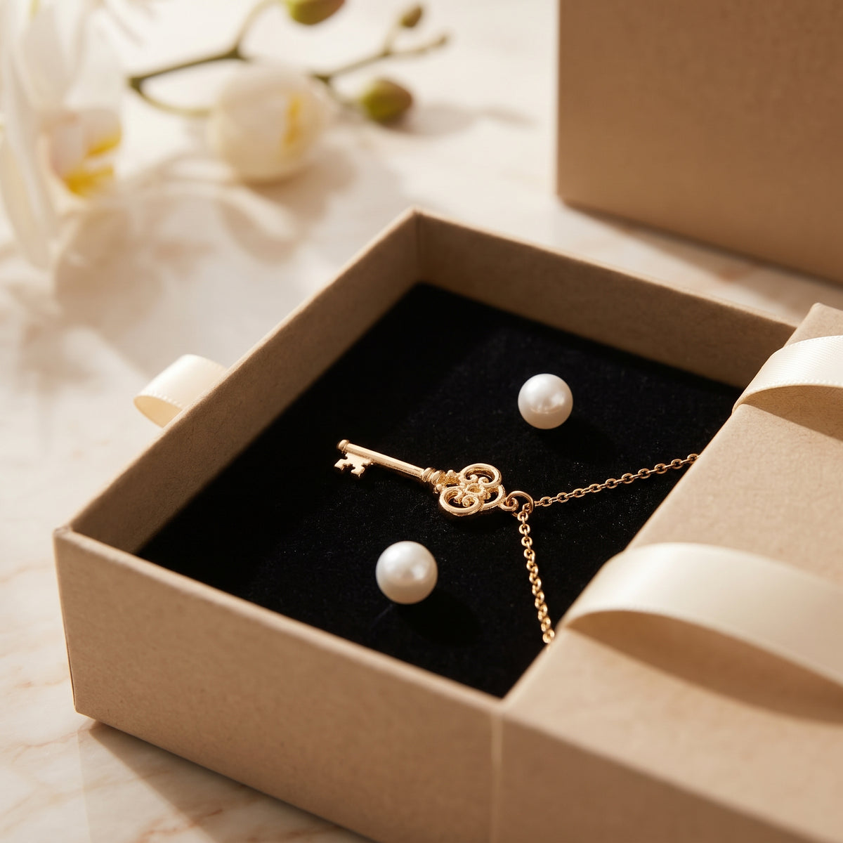Saco de presente de joias de luxo Rose & Oliver, com acabamento elegante para embalagens de joias especiais.