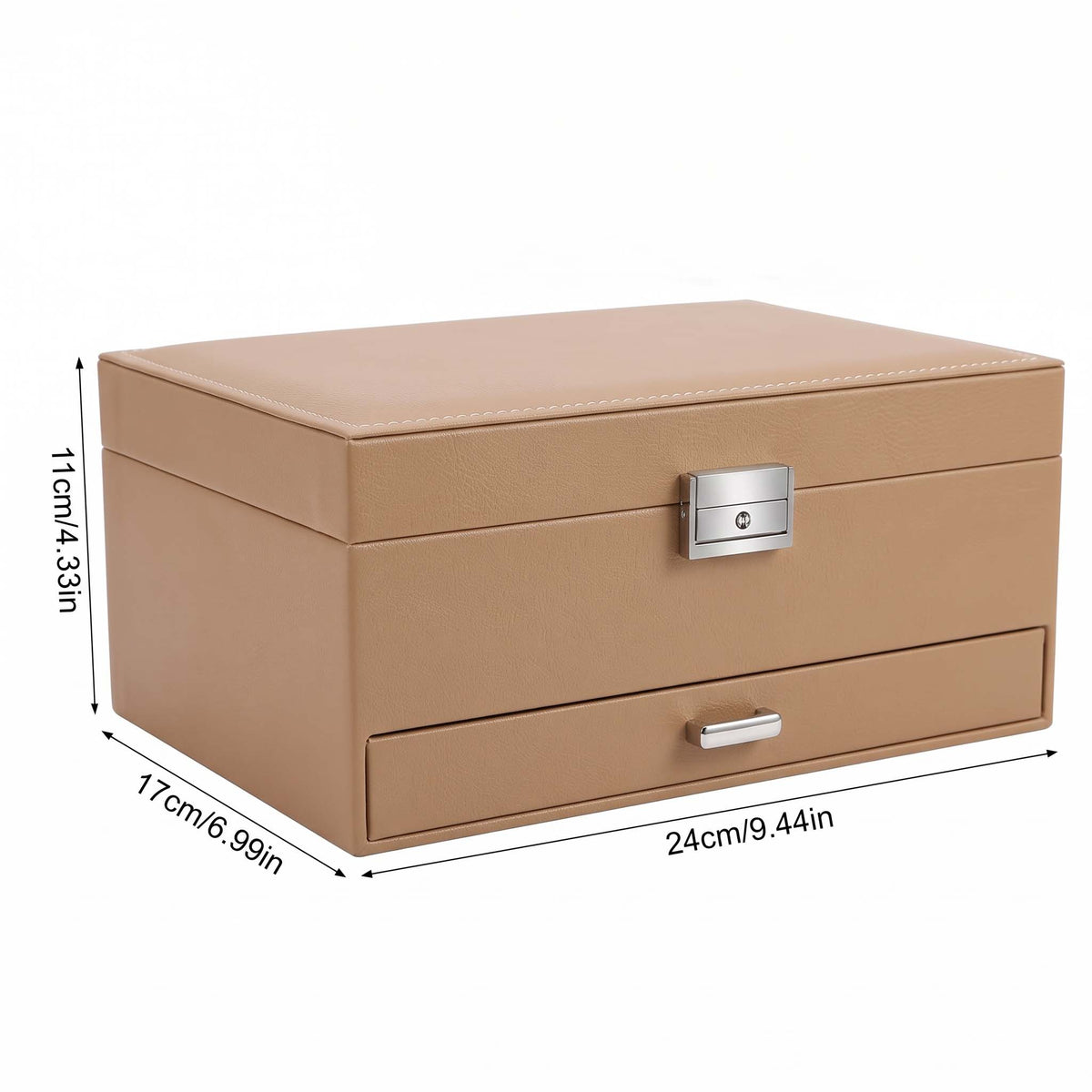 Organizador de joias Deluxe da Rose & Oliver com compartimentos para anéis, colares e brincos, feito de material durável.